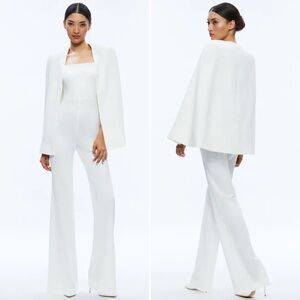 Alice + Olivia White Jumpsuit with Cape